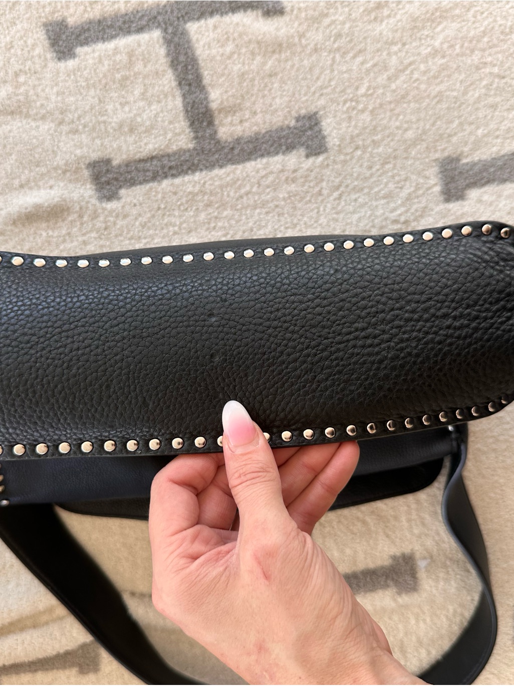 Black Stud-Trim Shoulder Bag Michael Kors Studded Bag — image 7 of 8